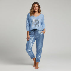 Icone™ SequinSet: Casual Shiny Evil Eye Top En Broek Sequin Set