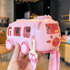 Kletshuts™ BusTumbler: Schattige Leuke Grote Capaciteit Kinderen Bus Water Tumbler