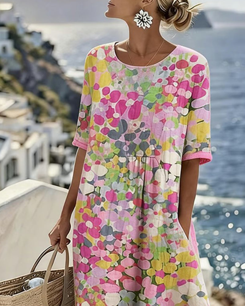 Icone™ PocketDress: Casual Vloeiende Losse Gedrukte Pocket Dress