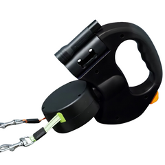 DogFri™ DoubleLeash: LED Licht Dubbele Hoofd Intrekbare Hondenriem