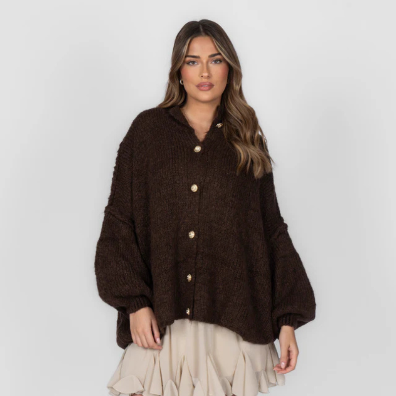 Icone™ CozyCardigan - Gezellige Gebreide Hoge Hals Over-Groot Cardigan