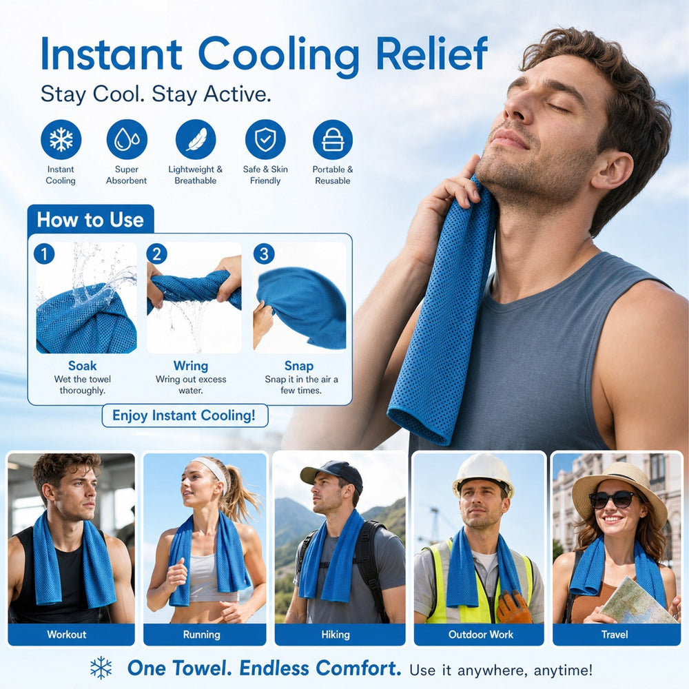 CoolingTowel™ 1+1 GRATIS - Directe Verfrissing Lichtgewicht Herbruikbare Koeltowel