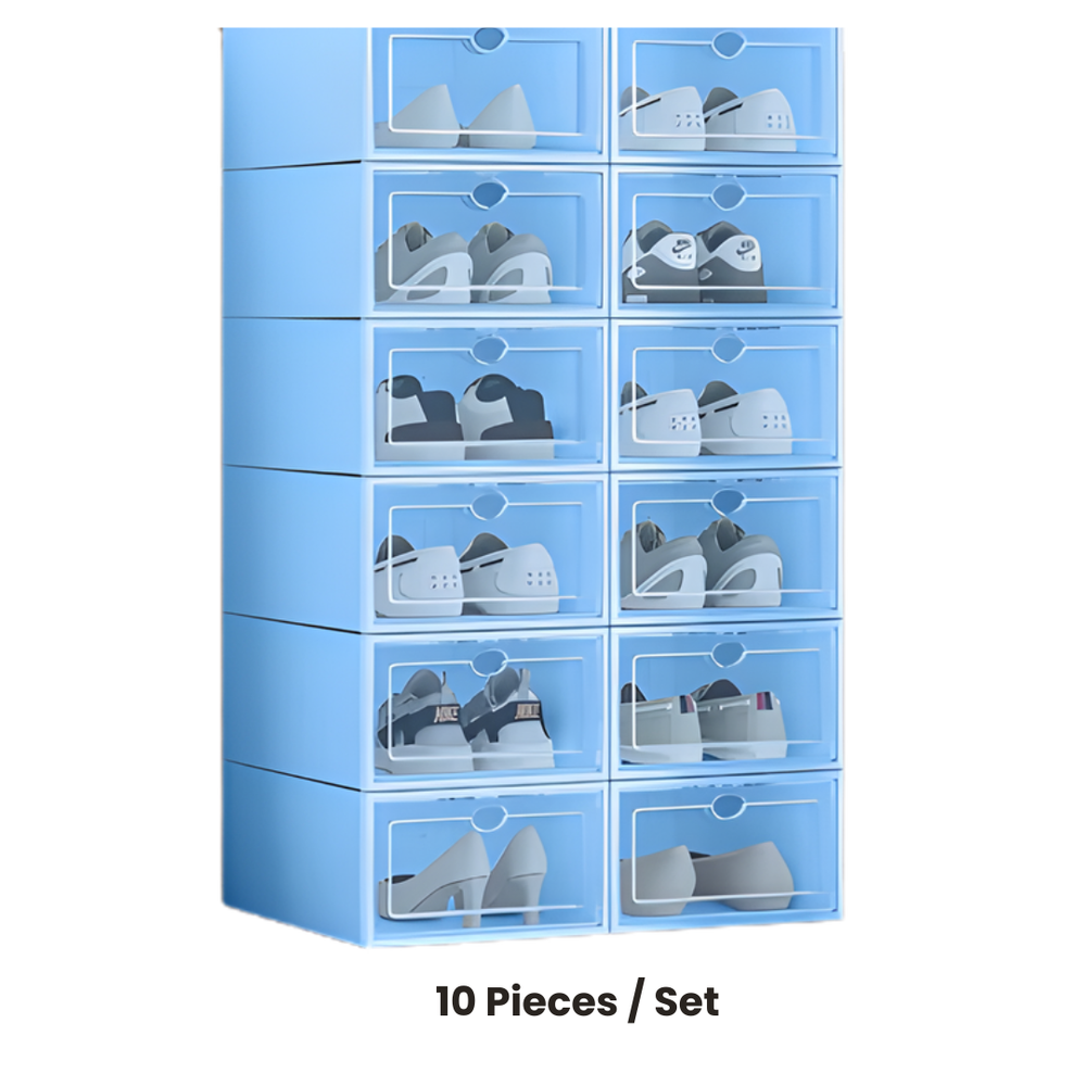 ShoeBox 5+5 GRATIS: Eenvoudige Toegang Stapelbare Transparante Flip-Bovenkant Schoenendoos Opslaglade