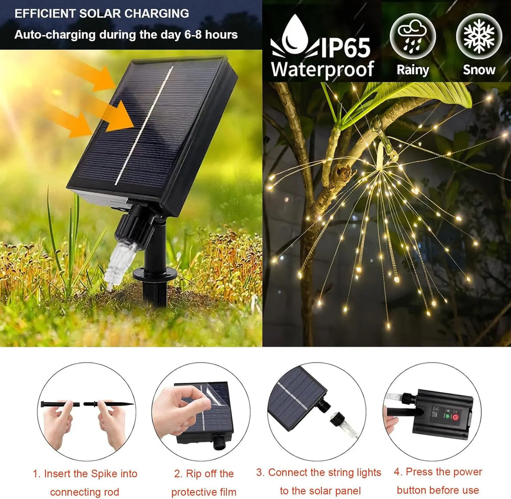 Ledsen™ FireworkLamp: Flexibele Zonne-Energie Vuurwerkstijl Lamp