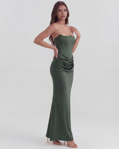 Icone™ VelvetDress: Strapless Maxi Elegante Bodycon Stijl Fluwelen Jurk