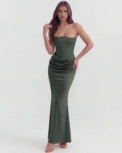 Icone™ VelvetDress: Strapless Maxi Elegante Bodycon Stijl Fluwelen Jurk