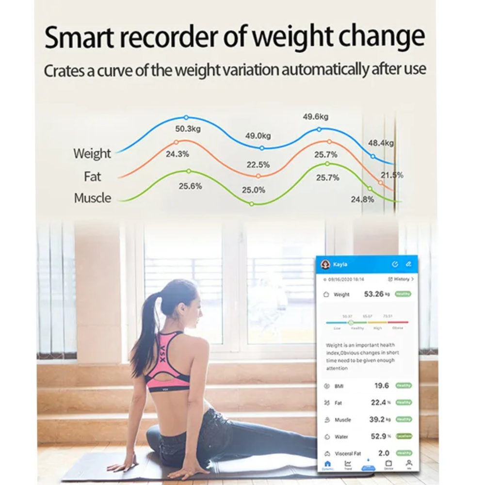 DigitalScale: Hoge Precisie Slimme Lichaamsgewicht Monitor Digitale Weegschaal