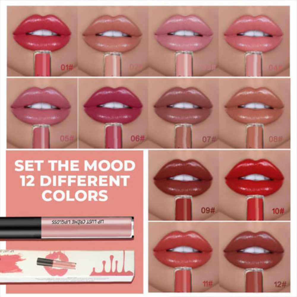 GlamGloss 6+6 GRATIS: Langdurige Romige Hydraterende Glam Gloss Vloeibare Lippenstift