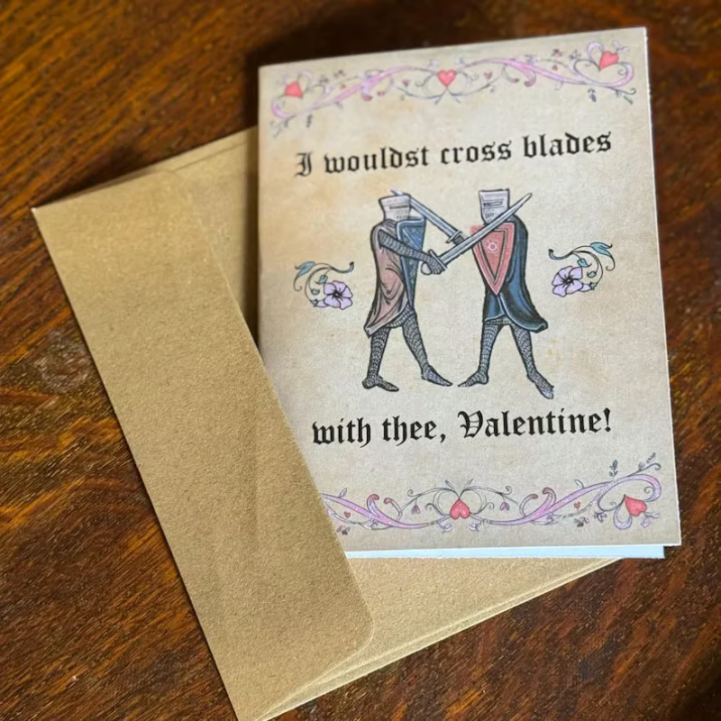 VintageCards 1+1 GRATIS: Middeleeuwse Liefde-Thema Groet Vintage Kaarten