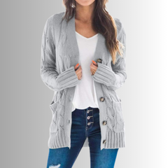 Icone™ KnittedCardigan: Dames Gezellig Lang Gebreid Vest