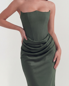 Icone™ VelvetDress: Strapless Maxi Elegante Bodycon Stijl Fluwelen Jurk