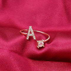 Jewelance™ InitialRing 1+1 GRATIS: Mode Delicate Zircon Steen Voorletter Ring