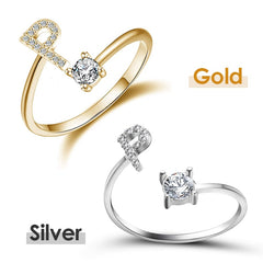 Jewelance™ InitialRing 1+1 GRATIS: Mode Delicate Zircon Steen Voorletter Ring