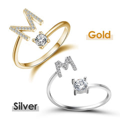 Jewelance™ InitialRing 1+1 GRATIS: Mode Delicate Zircon Steen Voorletter Ring