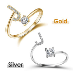 Jewelance™ InitialRing 1+1 GRATIS: Mode Delicate Zircon Steen Voorletter Ring