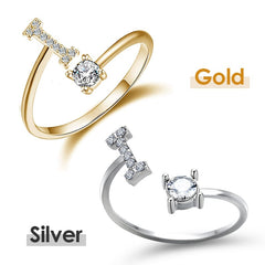 Jewelance™ InitialRing 1+1 GRATIS: Mode Delicate Zircon Steen Voorletter Ring
