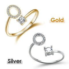Jewelance™ InitialRing 1+1 GRATIS: Mode Delicate Zircon Steen Voorletter Ring