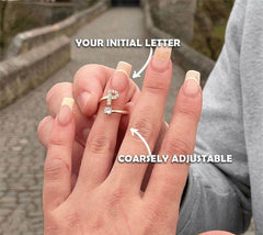 Jewelance™ InitialRing 1+1 GRATIS: Mode Delicate Zircon Steen Voorletter Ring