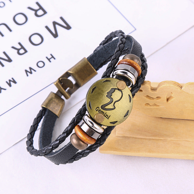 Jewelance™ ZodiacBracelet 1+1 GRATIS: Verstelbare Vintage Charme Zodiac Sign Bracelet