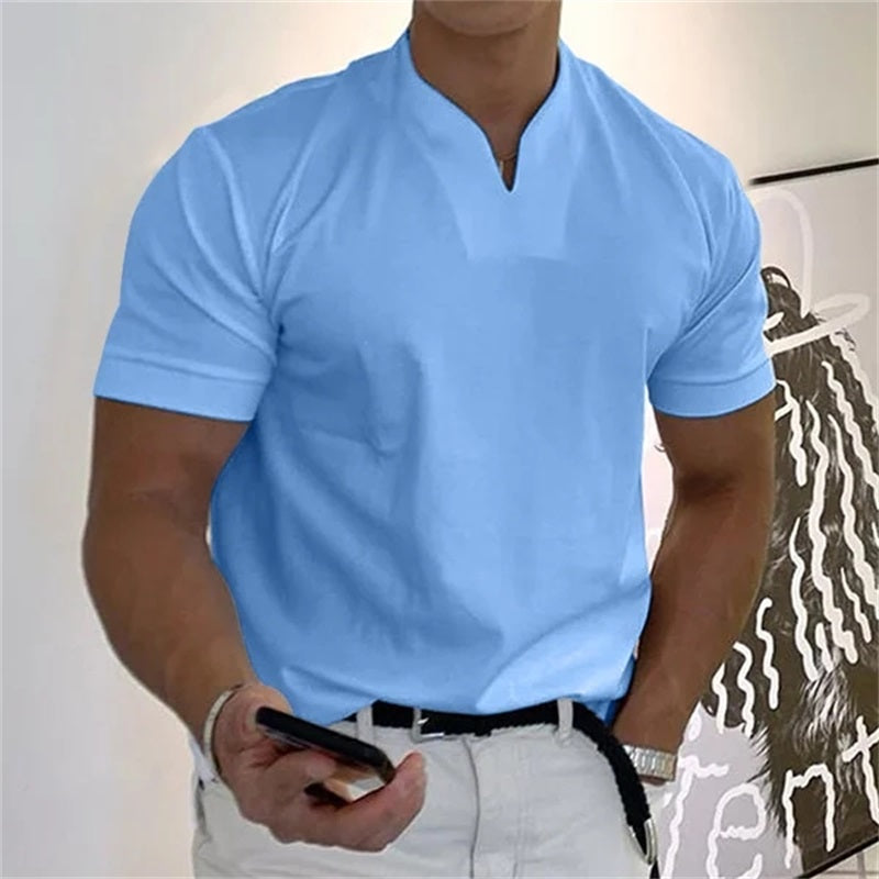 Icone™ MensShirt: Korte Mouw V-Hals Ontwerp Heren T-shirt