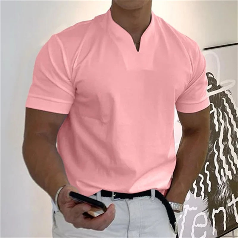 Icone™ MensShirt: Korte Mouw V-Hals Ontwerp Heren T-shirt