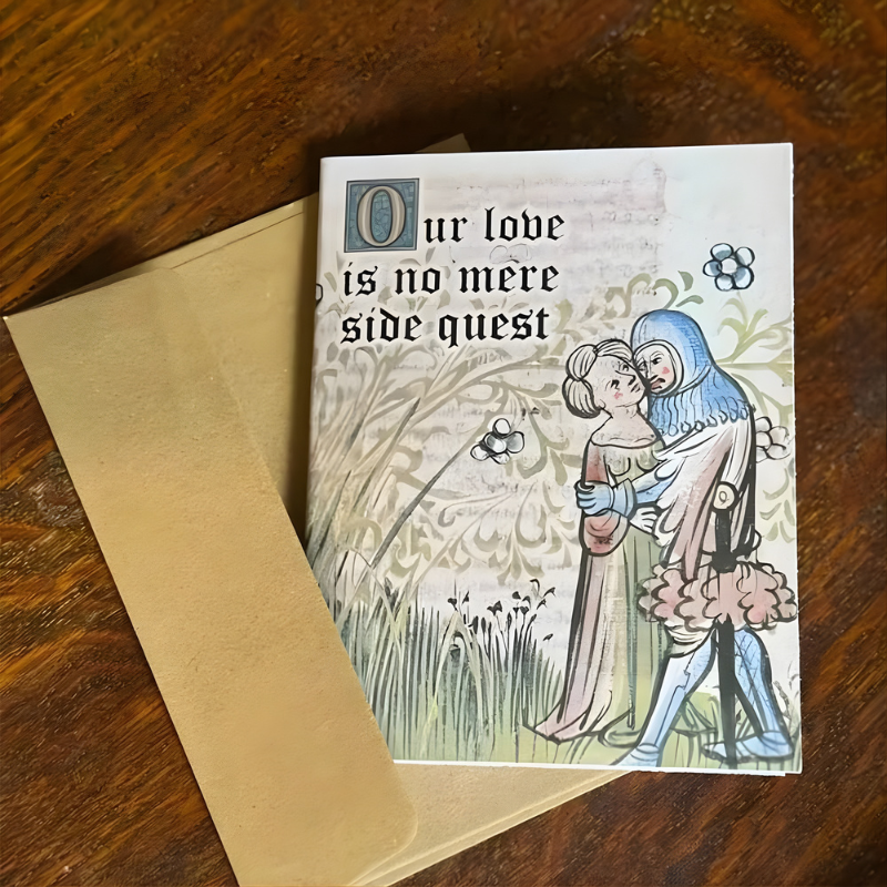 VintageCards 1+1 GRATIS: Middeleeuwse Liefde-Thema Groet Vintage Kaarten