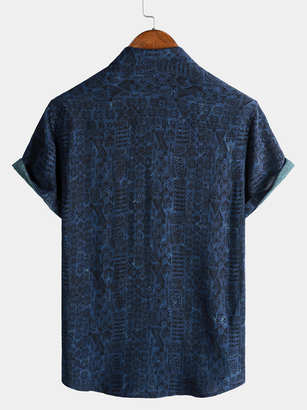 Icone™ VersatileShirt: Heren Veelzijdig Patroon Kort Mouw Knop Omlaag Shirt