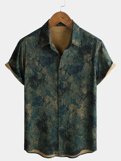 Icone™ VintagePolo: Elegante Klassieke Print Korte Mouw Vintage Polo