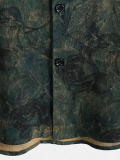 Icone™ VintagePolo: Elegante Klassieke Print Korte Mouw Vintage Polo