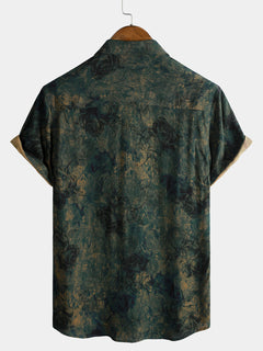 Icone™ VintagePolo: Elegante Klassieke Print Korte Mouw Vintage Polo