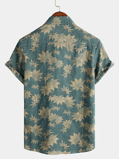 Icone™ VersatileShirt: Heren Veelzijdig Patroon Kort Mouw Knop Omlaag Shirt