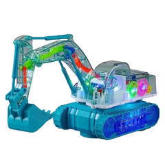 Kletshuts™ TransparentExcavator: Kinderkleurige LED Transparante Gear Elektrische Graafmachine Speelgoed