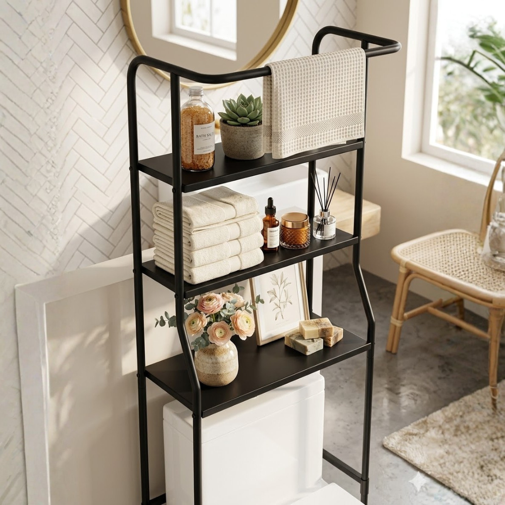 GlideHold® BathroomShelf: Stijlvolle Minimalistische 3-Laagse Badkamerplank