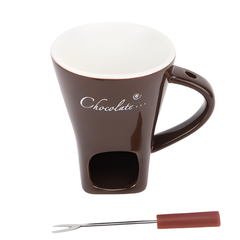 Globetrek° FondueMug – Keramiek Elegant Chocolade Fondue Mok Met Roerder