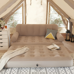 UltiFurni® RestLounge: Converteerbare 2-in-1 Snelle Opzet Opblaasbare Rust Lounge Sofa Bed
