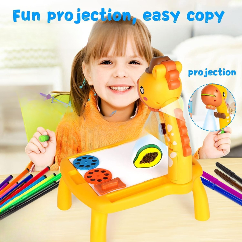 Kletshuts™ DrawingTable: Kids Teken- en Kleurprojector Giraffe Tafel