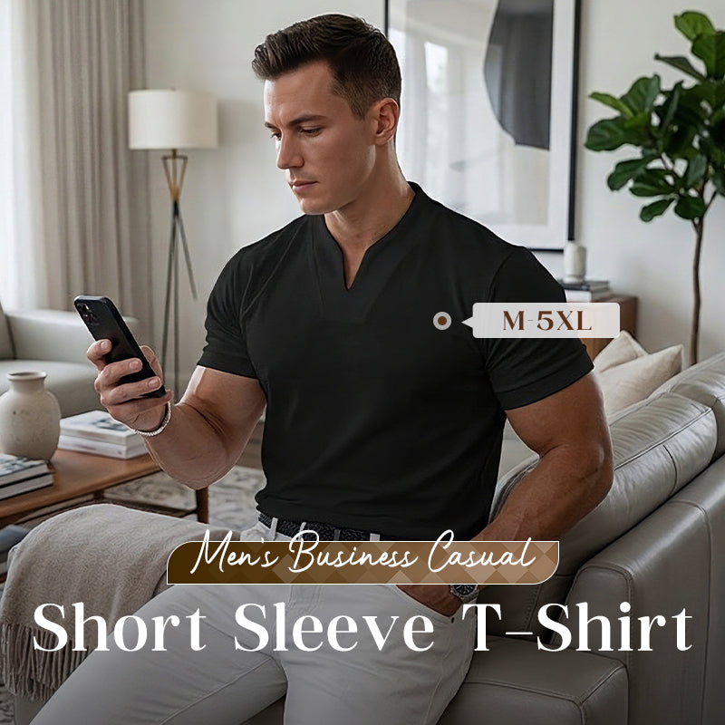 Icone™ MensShirt: Korte Mouw V-Hals Ontwerp Heren T-shirt