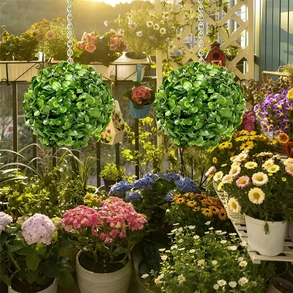 BallPlant 1+1 GRATIS: Kunstmatige Topiary Onderhoudsvrije Bol Plant Tuin Decoratie