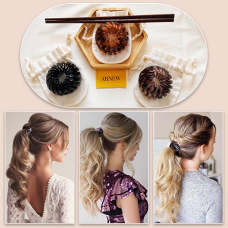 Rose® HairBun 1+1 GRATIS: Vrouwen Luie Haar Bun Houder