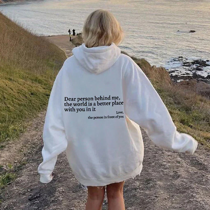 Icone™ DearHoodie: Hoodie Met Voor En Achterkant Opdruk Bericht
