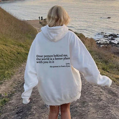 Icone™ DearHoodie: Hoodie Met Voor En Achterkant Opdruk Bericht