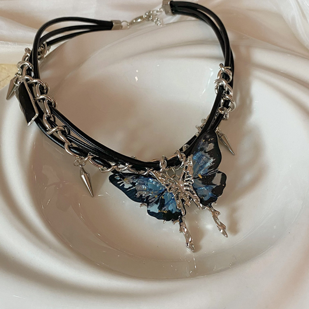 Jewelance™ ButterflyChoker 1+1 GRATIS: Modieus Verbluffende Glanzende Spiked Vlinder Choker