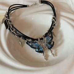 Jewelance™ ButterflyChoker 1+1 GRATIS: Modieus Verbluffende Glanzende Spiked Vlinder Choker