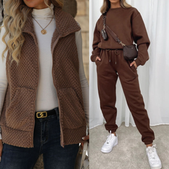 Icone™ ComfyChic: Premie Comfy Chic Wijd Been-Broek 3-Delige Set