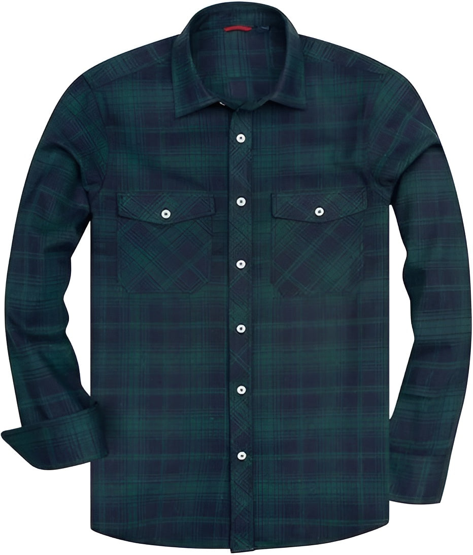 Icone™ CheckeredLongsleeves: Klassieke Casual Knoop-Beneden Geruite Mouwen