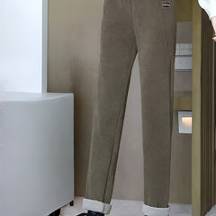 Icone™ WarmTrousers: Vrouwen Stijlvolle Hoge Taille Slanke Pasvorm Warme Broek