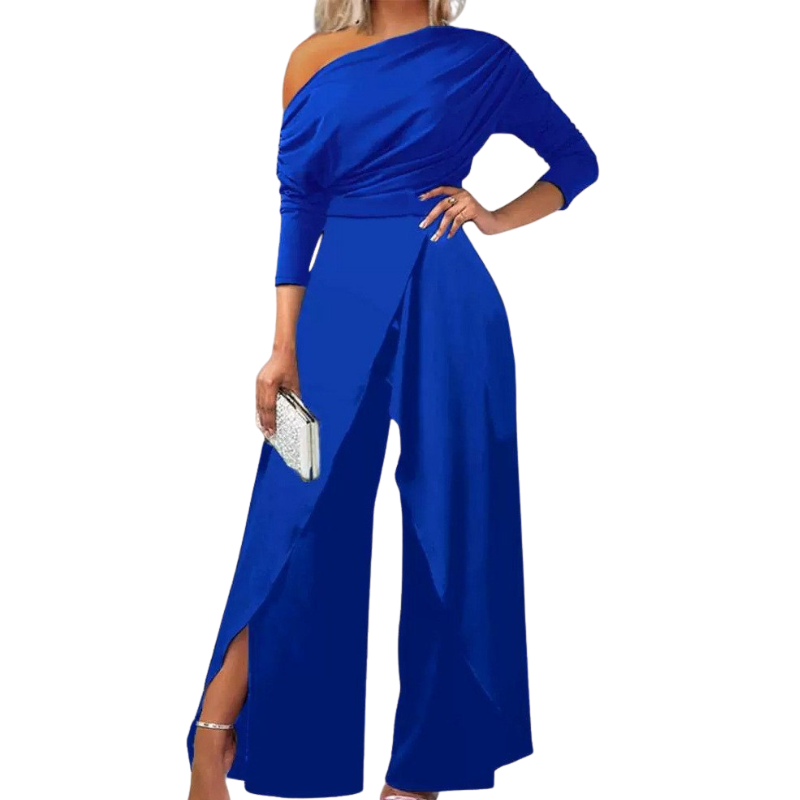 Icone™ StylishJumpsuit - Stijlvol Lange Mouwen Asymmetrische Jumpsuit