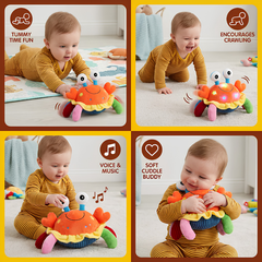 Kletshuts™ CrabToy - Interactieve Muzikale Leerkrab Pluche Speelgoed