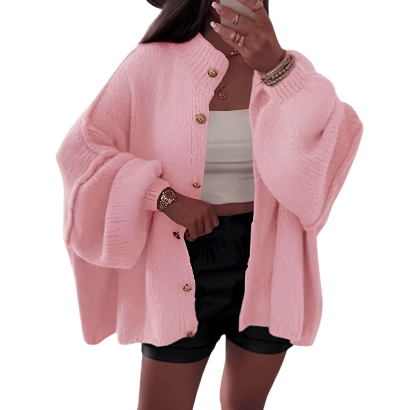 Icone™ CozyCardigan - Gezellige Gebreide Hoge Hals Over-Groot Cardigan