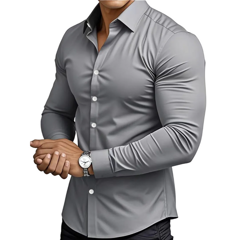 Icone™ ClassicPolo: Heren Lang Mouw Knoop- Omlaag Klassiek Polo Shirt